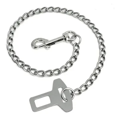 Produktbild von Edelstahlkette, Bissfester Anschnallgurt, Hundesicherheitsgurt, Hundegurt 60cm, für Hunde und Katzen im Auto