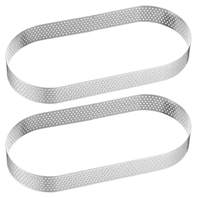 2 perforierte ovale Tarteformen 17,5 cm Edelstahl antihaft