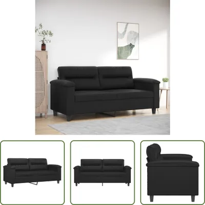 Immagine prodotto di The Living Store Divano a 2 posti nero 140 cm in Pelle finta