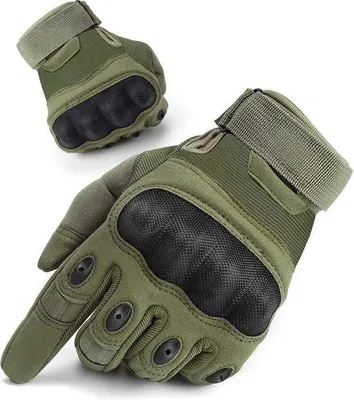 Productafbeelding van Tactische handschoenen, motorhandschoenen voor heren, militaire handschoenen met koolstofvezel enkelbescherming en touchscreen-functionaliteit, ademend
