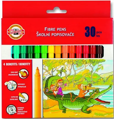 Obrázok produktu pre KOH perá s vláknovým hrotom Jungle 2 mm 30-balenie kartónová škatuľa