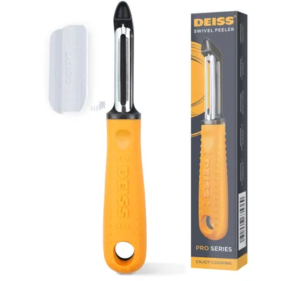 Zdjęcie produktu dla Obieraczka do warzyw Deiss PRO Premium – ostrze ze stali nierdzewnej, ergonomiczny i antypoślizgowy uchwyt, idealna do obierania ziemniaków i innych warzyw w kuchni