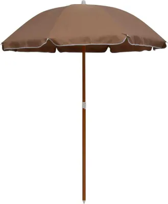 Image de Parasol avec mât en acier 180 cm Taupe