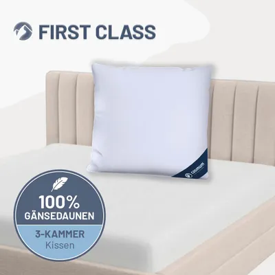 Produktbild von Daunenkissen, 3-Kammer Kopfkissen 80x80 cm, Kissen 60% Gänsedaunen / 40% Gänsedaunen (Außen), DOWNPASS, CASIMUM