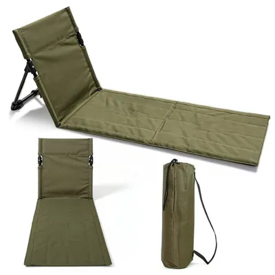 Image de Chaise de plage portable avec dossier et coussin, idéale pour l'extérieur