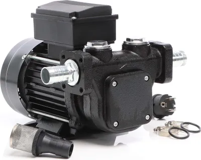 Produktbild von Wiltec Heizöl- und Dieselpumpe 230V 750W 100l/min, Selbstansaugende Umfüllpumpe mit 3 m Ansaughöhe und Rückschlagventil, Absaugpumpe