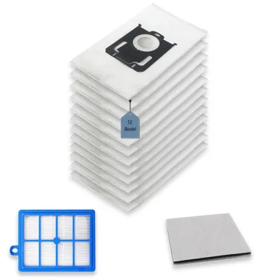 Imagen del producto de 12 bolsas para aspiradora VX6, VX7, VX8, compatibles con S-Bag; 1 filtro S-Bag para modelos Classic Long Performance