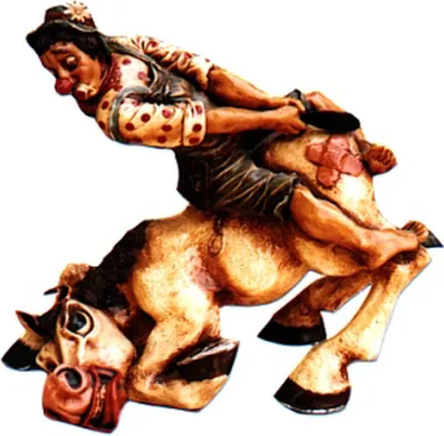Image de Design Clown sur cheval Figurine Statue Sculpture Figurines Sculptures Décoration 5024 Nouveau