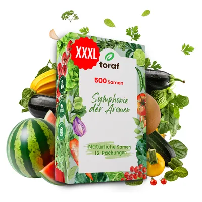 Produktbild von Toraf Gemüsesamen Set XXL, 500 Samen, 12 Sorten, für Garten & Balkon