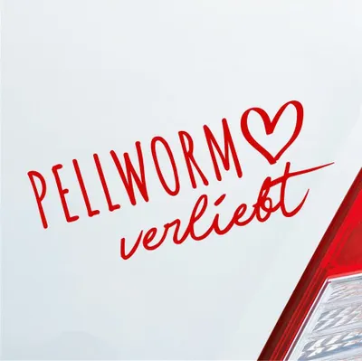 Produktbild von Auto Aufkleber Pellworm verliebt Herz Insel Nordsee Liebe Car 19x8 cm Rot Sticker Heckscheibenaufkleber