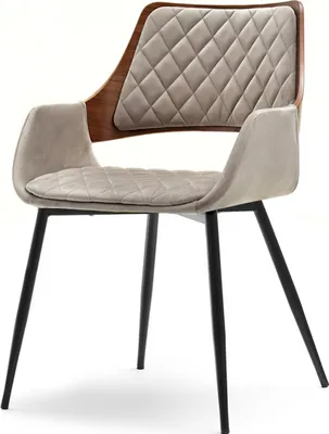 Image de Chaise de salle à manger SORCHA - noyer / beige / noir