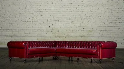 Zdjęcie produktu dla Skórzana sofa Chesterfield, sofa, kanapa, zestaw narożny, kanapa narożna, zestaw sof, nowy