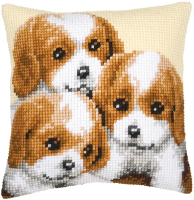 Produktbild von Vervaco KK128 Stickkissen Motiv Hunde