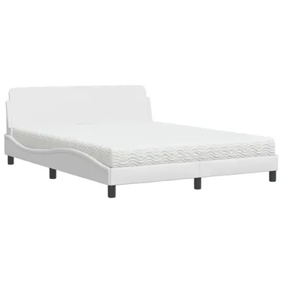 Produktbild von Bett mit Matratze "Dover" Weiß 160x200 cm Kunstleder