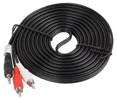 Zdjęcie produktu dla Lanberg CA-MJRC-10CC-0050-BK, 3.5mm, Męska, 2 x RCA, Męska, 5 m, Czarny
