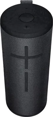 A black Ultimate Ears Boom 3 speaker is shown against a white background.