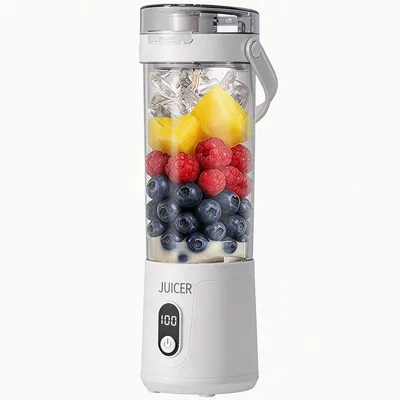 Produktbild von USB Smoothie Mixer tragbar, 12 Edelstahl Klingen, 12000 RPM, 600ml, wiederaufladbar, BPA-frei, für Obst, Eis & Proteinshake
