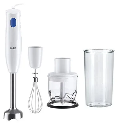 Produktbild von Braun MultiQuick 1 MQ10.202M WH, Pürierstab, 0,6 l, 1,2 m, 450 W, Edelstahl, Weiß