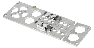 Produktbild von Führungsschiene für Tauch- und Kreissäge - Rechtwinkel-Anschlag - 340 mm - 90° Positionierplatte - Edelstahl - Silber