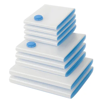 Produktbild von Vakuumbeutel 40–70 cm – Aufbewahrungsbeutel für Kleidung & Bettwäsche – Set 9 Stück – Stark & Wiederverwendbar – Feuchtigkeits- & Staubschutz