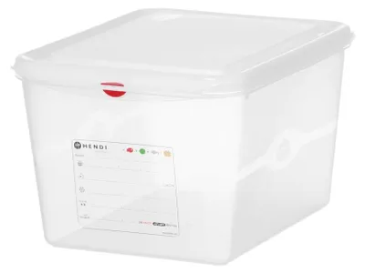 Zdjęcie produktu dla Pojemnik GN 1/2, polipropylen, GN 1/2, 12,5 l, przezroczysty, 325 x 265 x (wys.) 200 mm, prostokątny