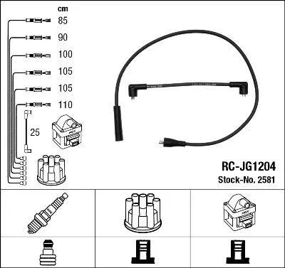 Produktbild von NGK 2581 Zündkabelsatz Zündleitungssatz für JAGUAR Coupe