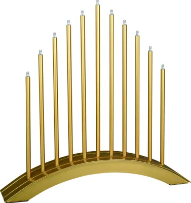 Produktbild von MeLiTec LED USB-C Stimmungsbogen Weihnachten, SL60, Gold, warmweiß (3000K), dimmbar (3 Stufen), 5h-Timer, kabellos inkl. Akku, IP20, Innen – modernes Dekorationslicht, Lichtbogen, Fensterlicht