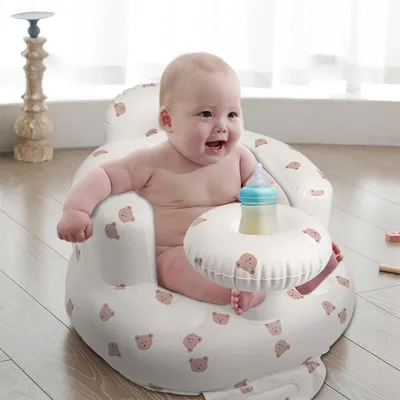 Produktbild von Hüpfsitz für Babys ab 6-36 Monaten, Stützsitz für drinnen und draußen, multifunktionaler aufblasbarer Sofa-Kindersitz zum Sitzen lernen, 53x50x38cm