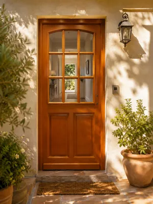 Immagine prodotto di Porta d'ingresso in legno con vetrata Agatha, H.215xL.90 cm, lato tavolo P. sinistra, GD MENUISERIES