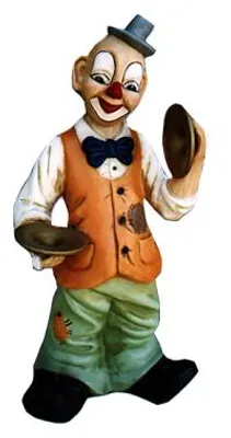 Zdjęcie produktu dla Design Clown mit Platten Figur Statue Skulptur Figuren Skulpturen Deko 5015