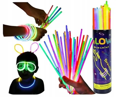 Produktbild von 100 Knicklichter Leuchtstäbe Party Leuchtarmbänder Neon Glow Sticks Geburtstag Festival