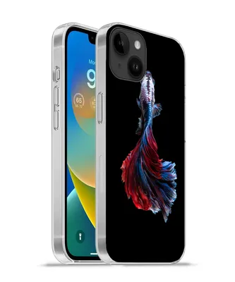 Produktbild von MuchoWow® Handyhülle Schutzhülle Hülle für Apple iPhone 14 Plus - Soft case Fisch - Schwanz - Schwarz Silikon Softcase Handy Hülle - Abbildung