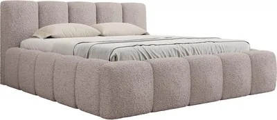 Produktbild von MIRJAN24 Polsterbett Kevson Boucle, Doppelbett mit Bettkasten, Schlafzimmer, Ehebett (Farbe: Abriamo 11, Größe: 180x200 cm)
