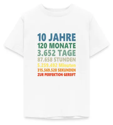 Produktbild von Spreadshirt 10. Geburtstag Lustiges Geschenk Teenager T-Shirt, 152/164 (12-14 Jahre), Weiß