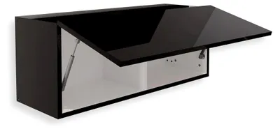 Produktbild von Hängeschrank Hochglanz Schwarz 90 x 35 x 32 cm (BxHxT) Wandschrank für das Wohnzimmer