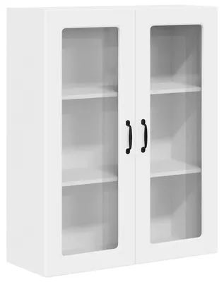 Image de Armoire murale en verre vidaXL PORTO, blanche, 80 x 31 x 100 cm, aggloméré