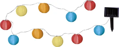 Image de Guirlande lumineuse solaire Lampions LED multicolores 10 pièces lumière 3M : Cool White pour l'extérieur
