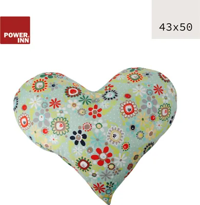 Produktbild von POWER INN Herzkissen groß | bunte Blumen | Dekokissen | Kuschelkissen | Herz | Geschenk