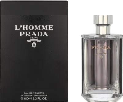 Produktbild von Prada L'Homme, Männer, 100 ml, Nicht nachfüllbare Flasche, Spray, ALCOHOL DENAT., AQUA (WATER), PARFUM (FRAGRANCE), ETHYLHEXYL METHOXYCINNAMATE, LINALOOL, LIMONENE,...
