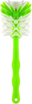 Produktbild von 3er-Set Flaschen- und Topfbürsten, Nylonborsten, robuster Kunststoffgriff, Ø 70 mm, grün, ideal für Becher & Flaschen