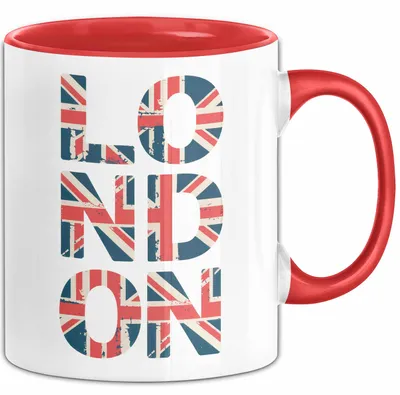 Produktbild von England Flagge London Tasse Geschenk Lustige Geschenkidee Spruch (Rot)