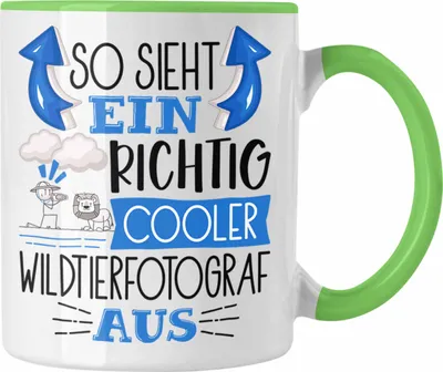 Produktbild von Trendation - So Sieht Ein Richtig Cooler Wildtierfotograf Aus Tasse Geschenk für Wildtierfotograf Geburtstag Geschenkdiee (Grün)