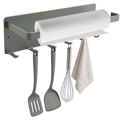 Magnetischer Küchenrollenhalter, grau, 26 cm, ohne Bohren