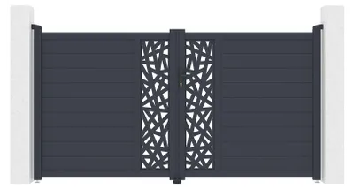 Produktbild von RUIVO 3 m H. 160 cm Schwingtor, graues Aluminium