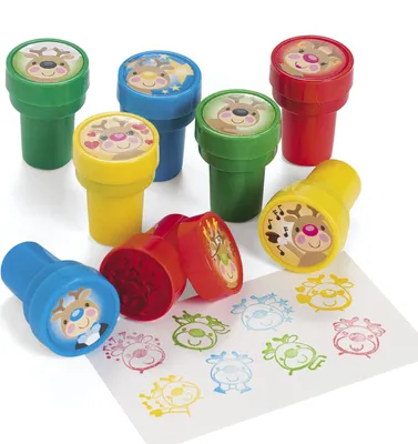 Produktbild von Kinderstempel Weihnachts-Rentiere in 8 verschiedenen Motiven