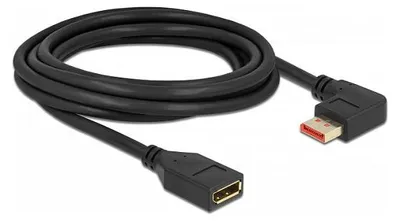 Immagine prodotto di Delock DisplayPort Verlängerungskabel Stecker 90° links gewinkelt zu Buchse 8K 60 Hz 3 m