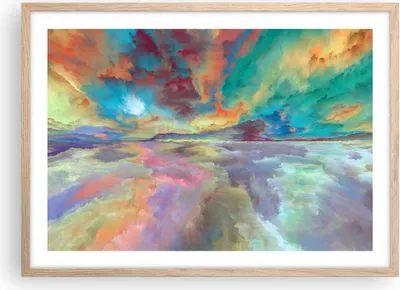 Produktbild von Gerahmtes Poster - Rahmen in heller Eiche - Abstraktion modern - 70x50 cm - Wand Bild - Wanddeko - Wandbilder - Wandposter - Bilderrahmen - Bilder - Kunstdruck - Wandbild - P2NAA70x50-4027