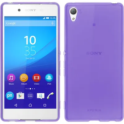 Produktbild von PhoneNatic Case kompatibel mit Sony Xperia Z3+ / Plus - lila Silikon Hülle transparent + 2 Schutzfolien