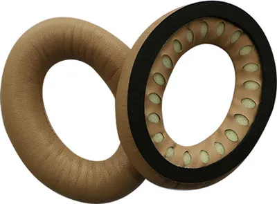 Two ear pads for headphones are shown against a white background.