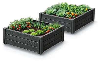 Produktbild von Hochbeet, 2 Stück BASE PLANT, 61,8 cm, anthrazit